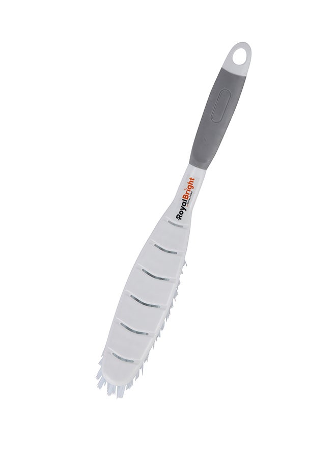 Royalford Multipurpose Scrubbing Brush, Long Handle | Flexible Bristles | Ideal for Cleaning Kitchen and Bathroom, Tiles, Floors | White / Grey | RF12842 - Image 5